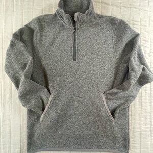 J.Crew Mercantile Men's Gray Quarter-Zip Fleece lined Sweater Medium